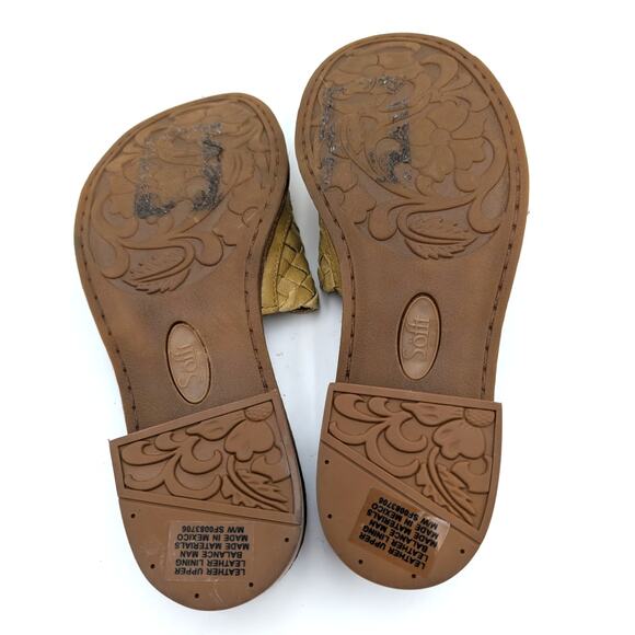 Sofft Ardee Woven Slide Sandals Mojito Green Leather Open Toe Size US6.5 EU37 - Picture 8 of 11